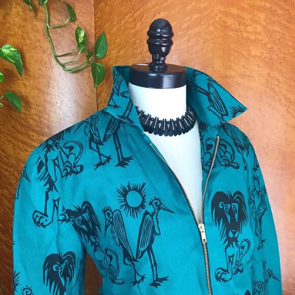 NOVELTY PRINT 80’s does 50’s Vintage Jacket M NWT - Picture 5 of 13